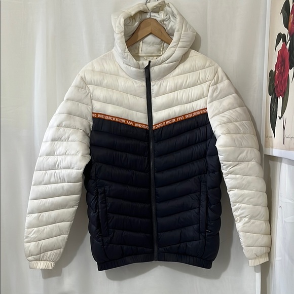 United Colors Of Benetton Other - United Colors of Benetton Navy and White Puffer